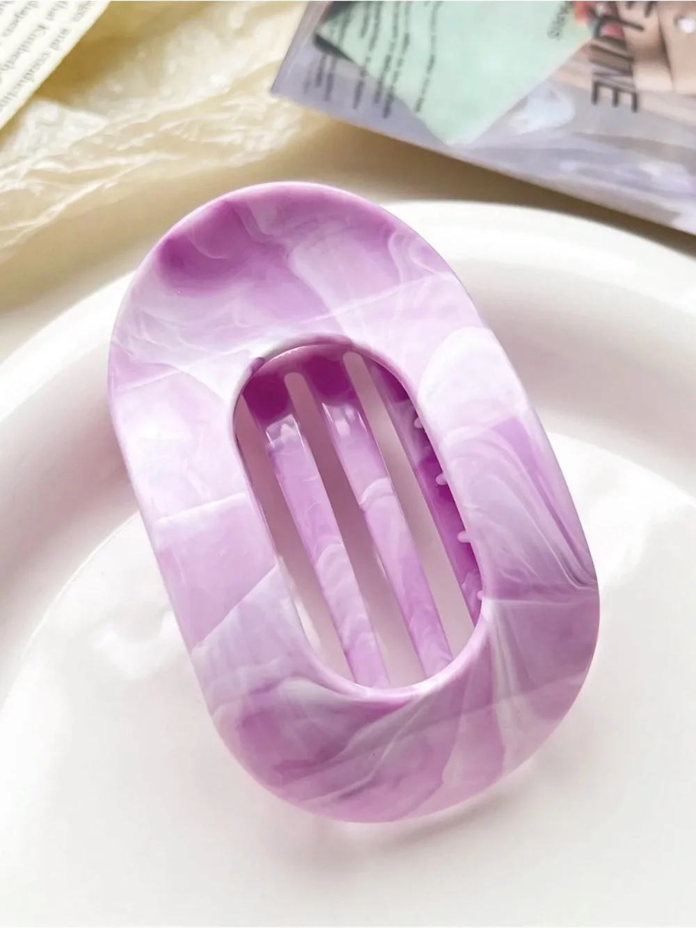 Marble  Oval Hair Claw Clip PICK 1